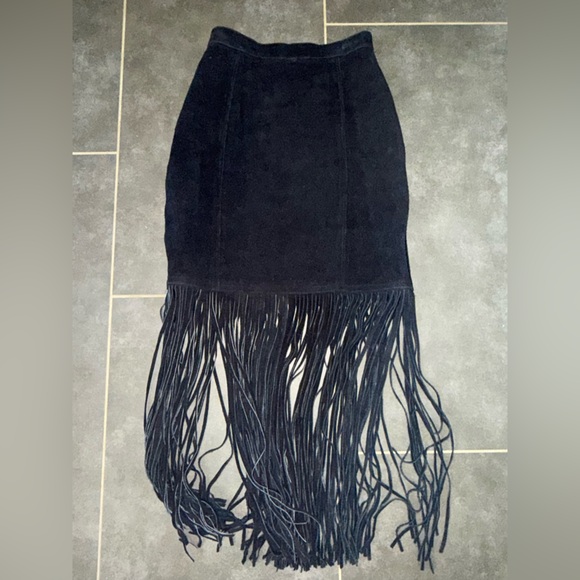 Vintage Genuine Suede Fringe Skirt - Picture 4 of 4